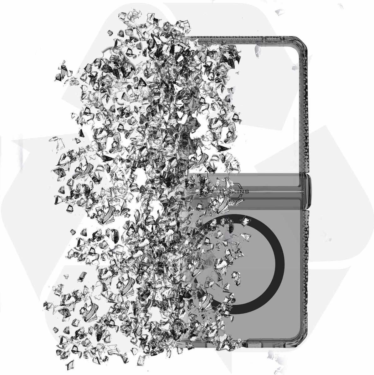 ITSKINS - Coque transparente Hybrid_R à charnière avec aimants, couleur « Smoke », pour Samsung Galaxy Z Flip8