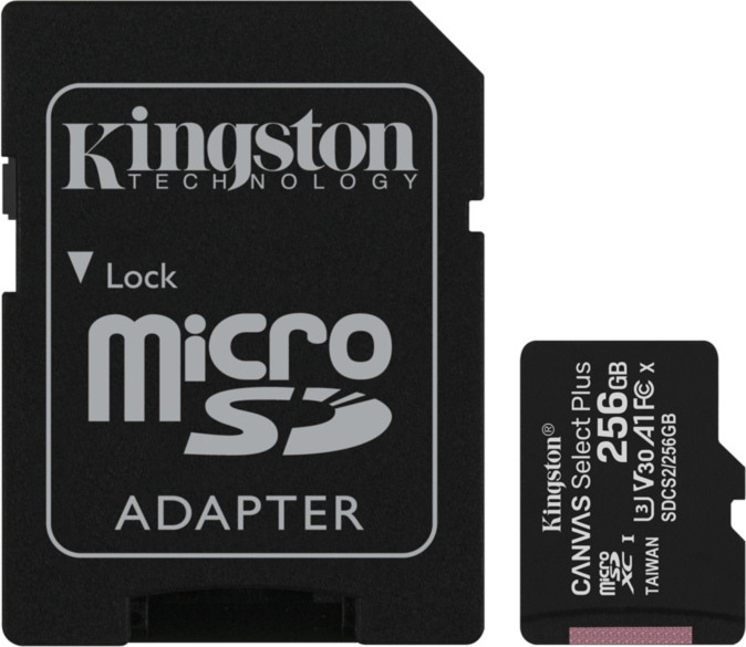 Kingston 134361 Carte Mémoire 256 GB microSDXC Canvas Select Plus Class 10 SDCS2