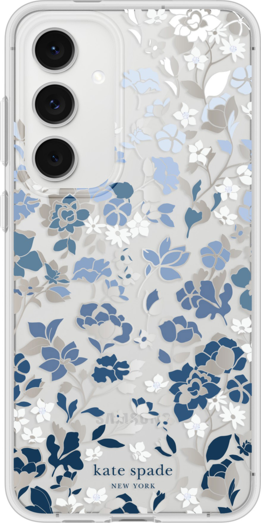 Protective Hardshell Case Flowerbed Blue with Gems for Samsung Galaxy S24 FE