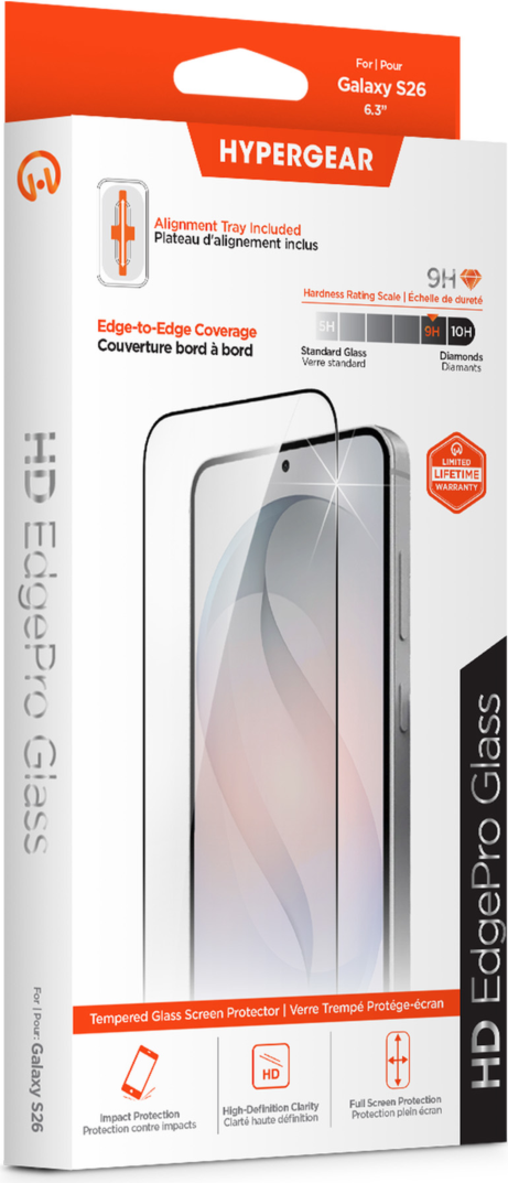 Experience seamless edge-to-edge protection with HyperGear's HD EdgePro Glass Screen Protector. Its ultra-strong, ultra-thin tempered glass defends against drops and scratches.
