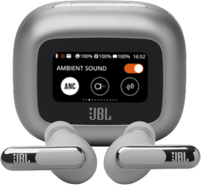 JBL - Live Beam 3 True Wireless Earbuds - Silver