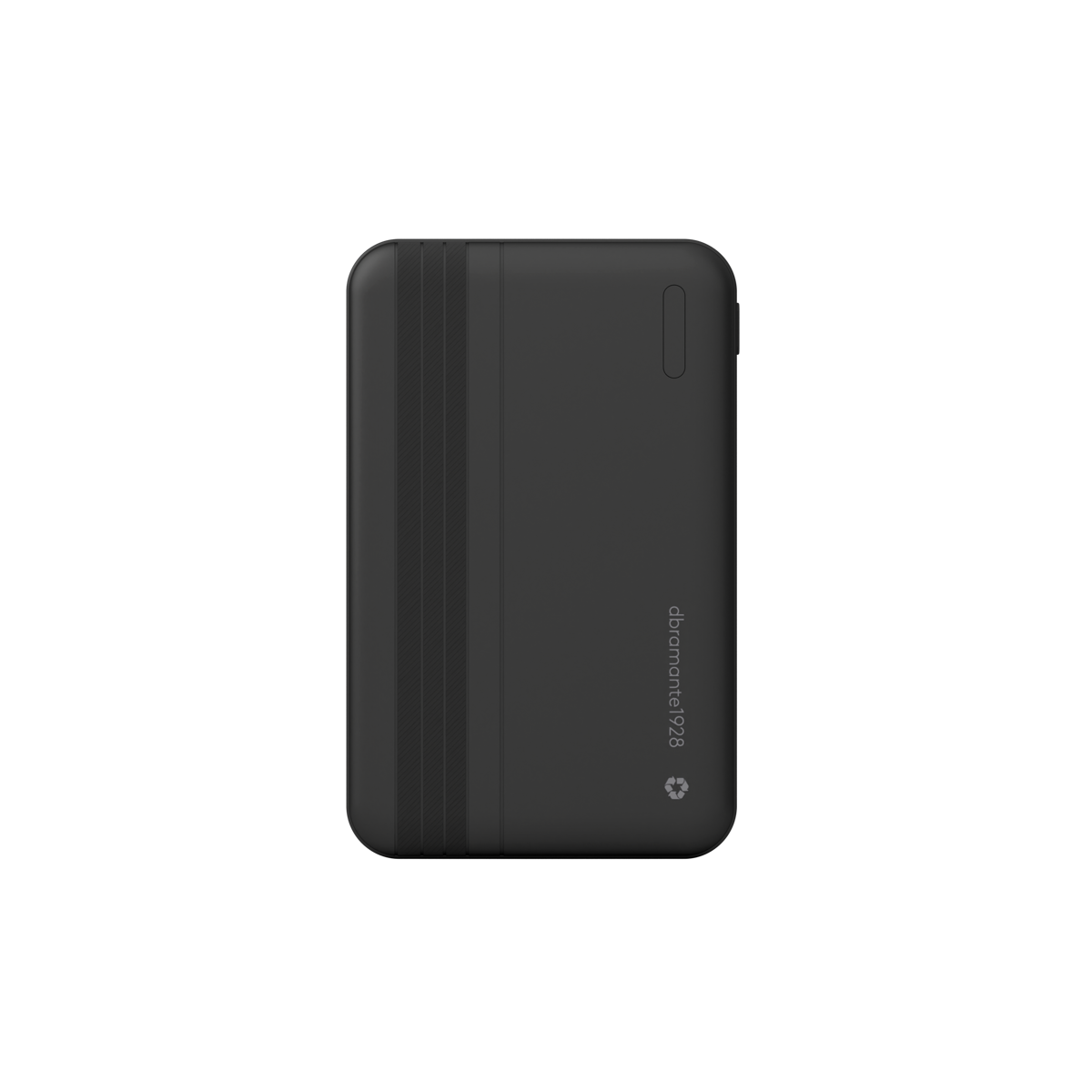 DBRAMANTE1928 Re-Charge Universal Dual Port Slim Fast Charge Power Bank - 5,000 MAH clear