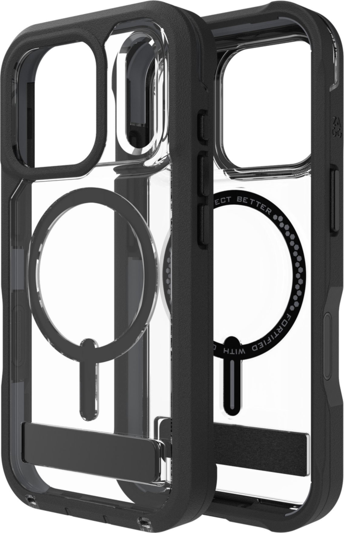 ZAGG - Rainier Snap Case with Kickstand for Apple iPhone 17 Pro - Black