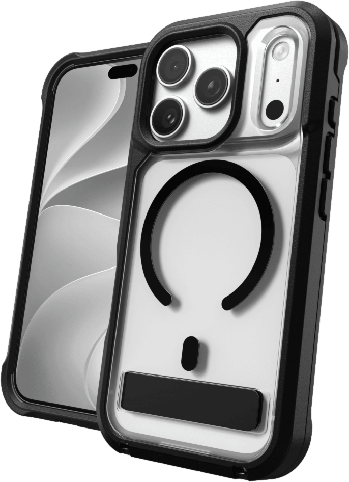 ZAGG - Rainier Snap MagSafe Case with Kickstand for Apple iPhone 18 Pro/17 Pro - Black