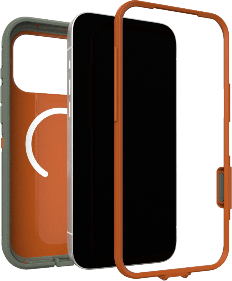 The OtterBox Defender Series Pro with MagSafe is the toughest case providing rugged protection against harsh drops. Equipped with MagSafe magnets and non-slip texturing.
