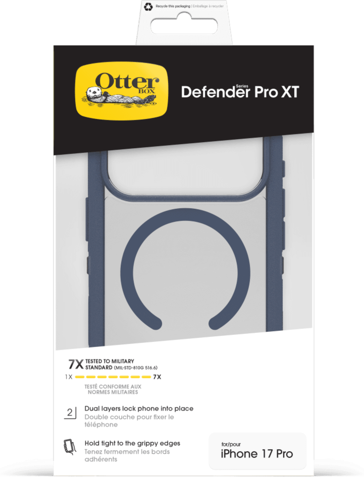 Get sleek, legendary phone protection with the OtterBox Defender Series Pro XT with MagSafe, a rugged dual-layer design that guards devices against drops, dirt, scrapes, and bumps.