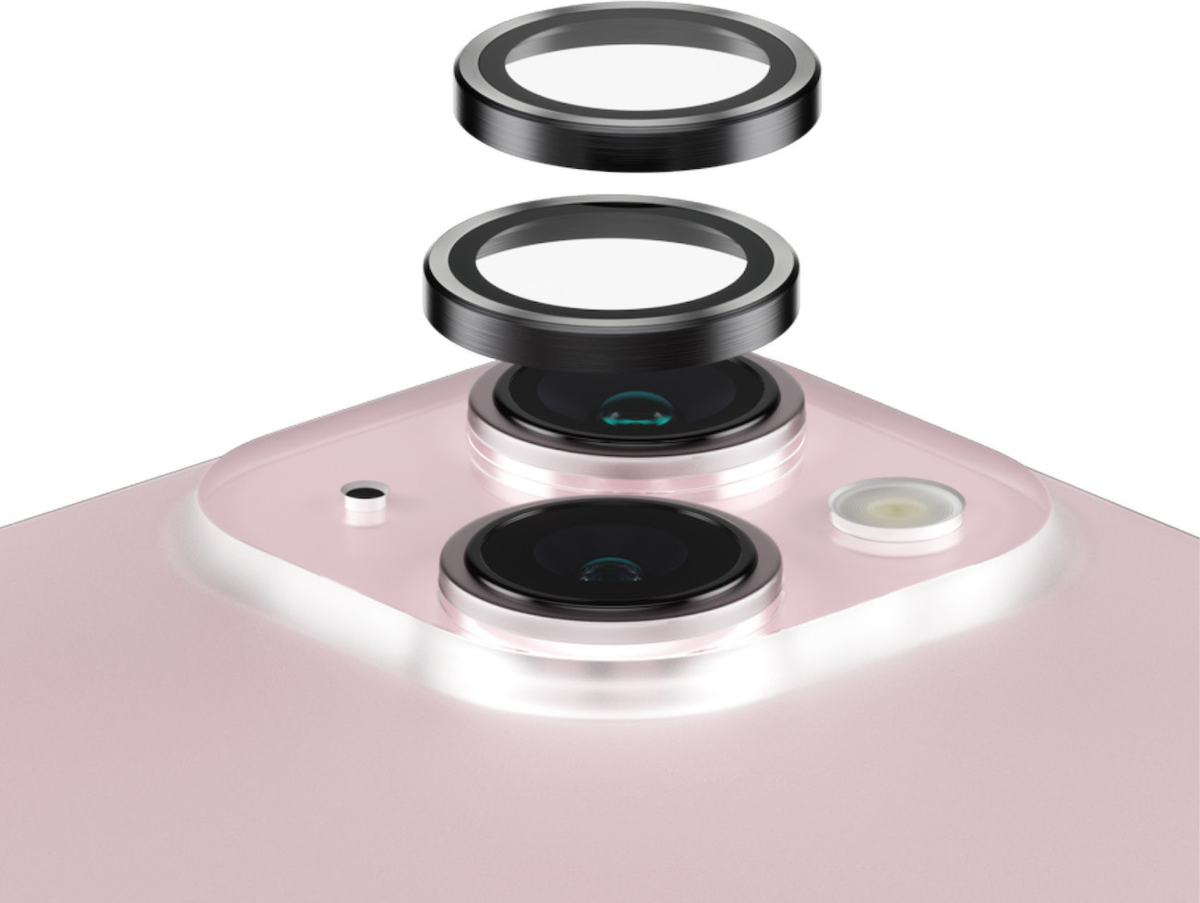 PanzerGlass Protecteur d'objectif d'appareil photo Hoops pour iPhone 15/15 Plus - Transparent
