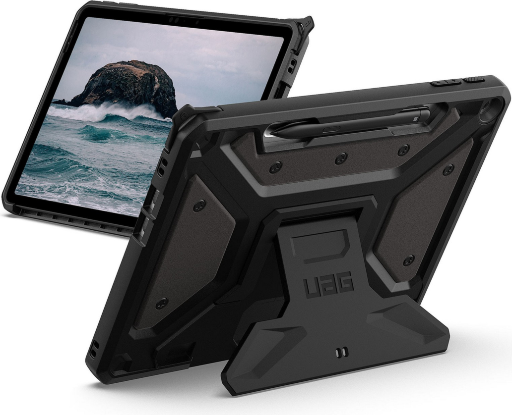 The UAG Metropolis Series provides military-grade drop protection for tablets with an armor shell, impact-resistant bumpers, and a built-in kickstand, all in a lightweight design.