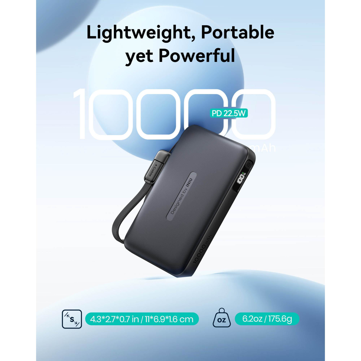 BLOC-PILE DE POCHE INIU 000 mAh 22,5 W