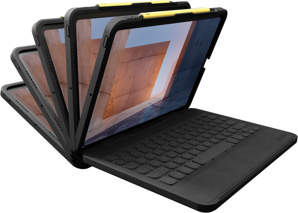 <p>Drop-tested to protect up to 6.6 feet, the ZAGG Pro Keys Rugged Keyboard features backlit, laptop-style keys, multi-device pairing, and a detachable case.</p>