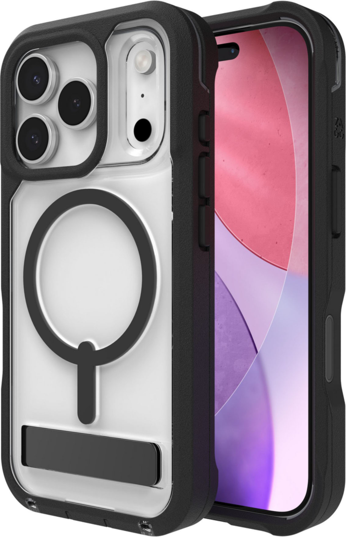 ZAGG - Rainier Snap Case with Kickstand for Apple iPhone 17 Pro - Black