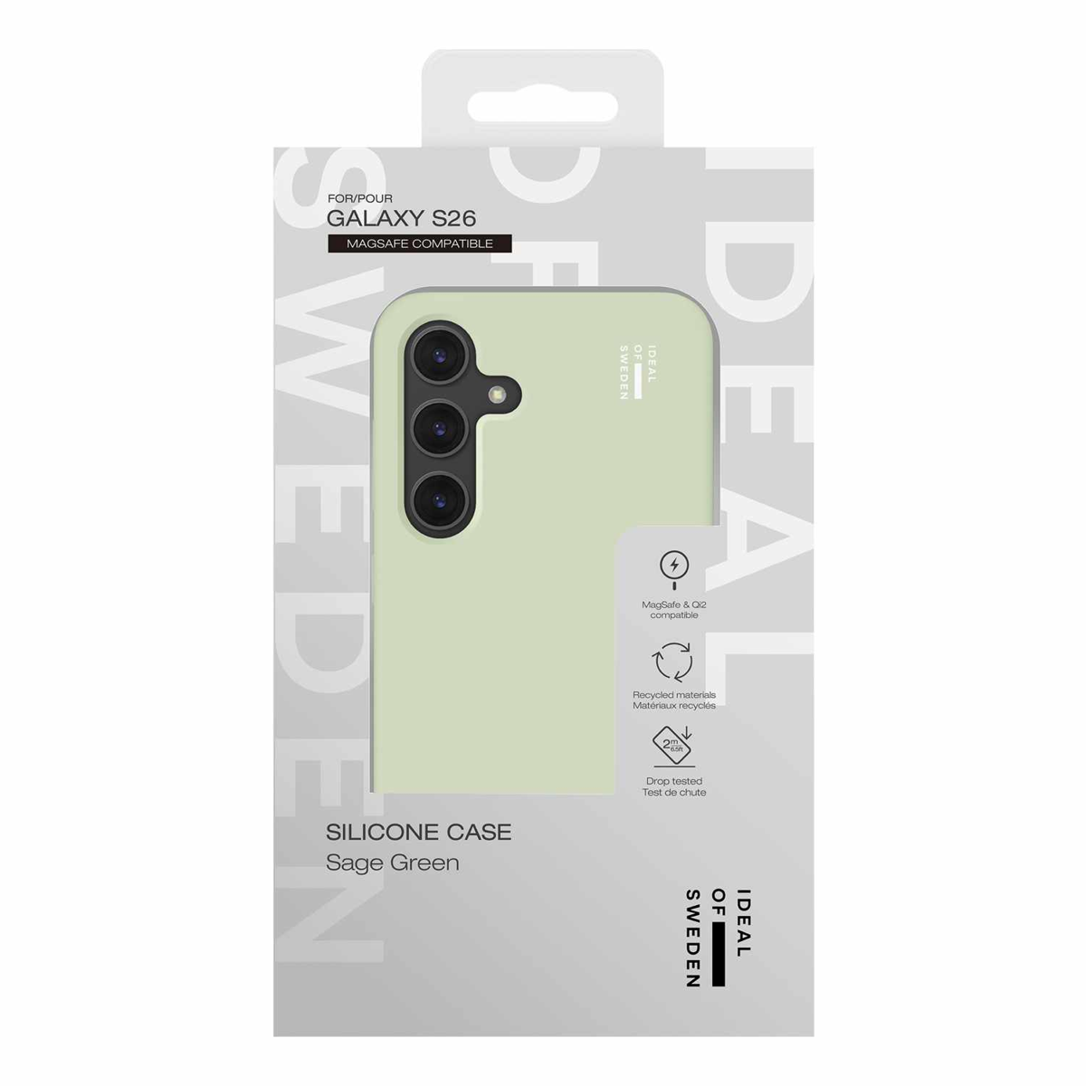 Ideal of Sweden IDSICMSS26PR419 Étui en Silicone avec Magnets Sage Vert pour Samsung Galaxy S26