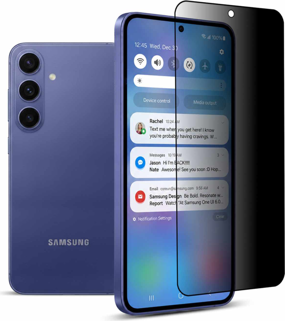 22 étuis - Protecteur d’écran en verre trempé de confidentialité pour Samsung Galaxy S26 FE transparent
