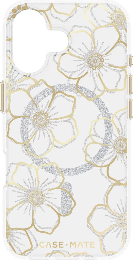 Case-Mate - Floral Gems MagSafe Case for Apple iPhone 17 - Gold
