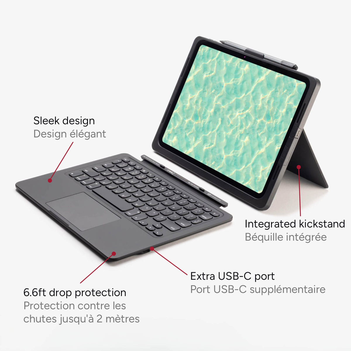 Clavier ZAGG Pro Keys Connect pour iPad Air 11 po M3/M2 - Noir