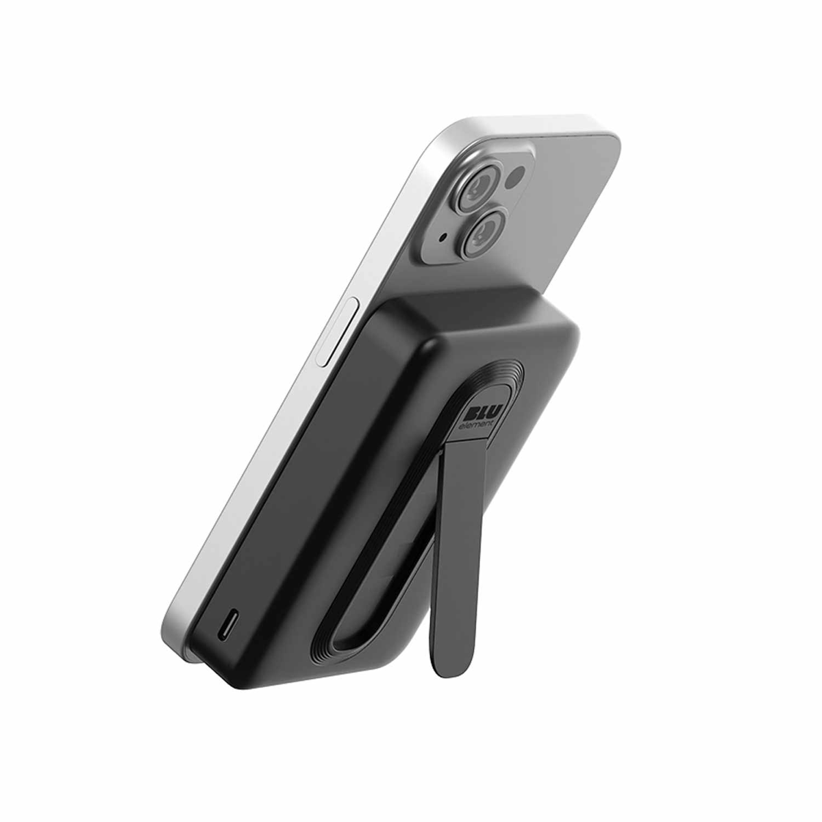 Blu Element - Qi2 SLIM Wireless Power Bank with Kickstand 10K Black