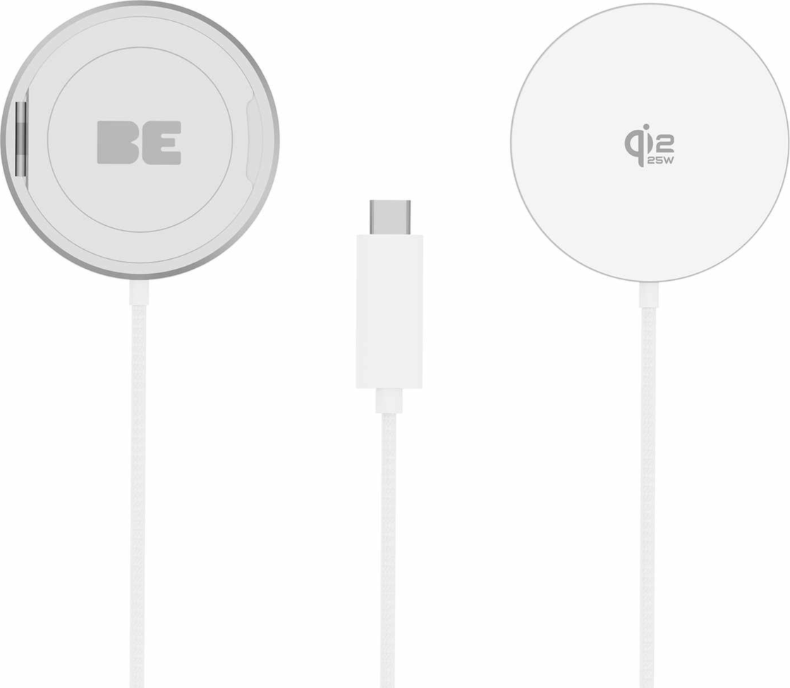 Blu Element - Chargeur sans fil PowerPuck25 avec support blanc
