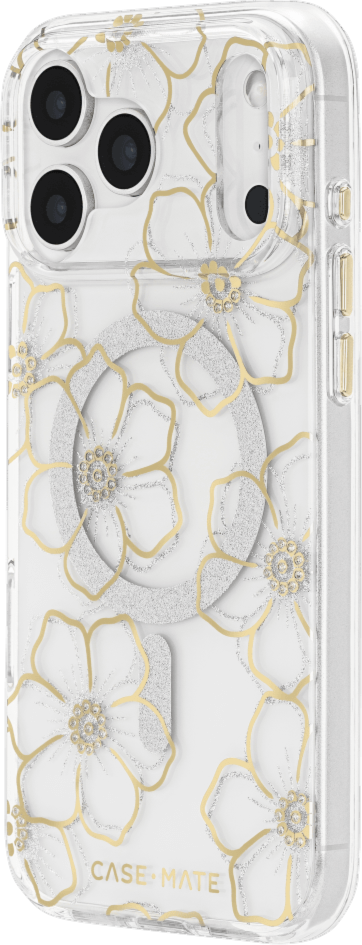Case-Mate - Floral Gems MagSafe Case for Apple iPhone 17 Pro Max - Gold