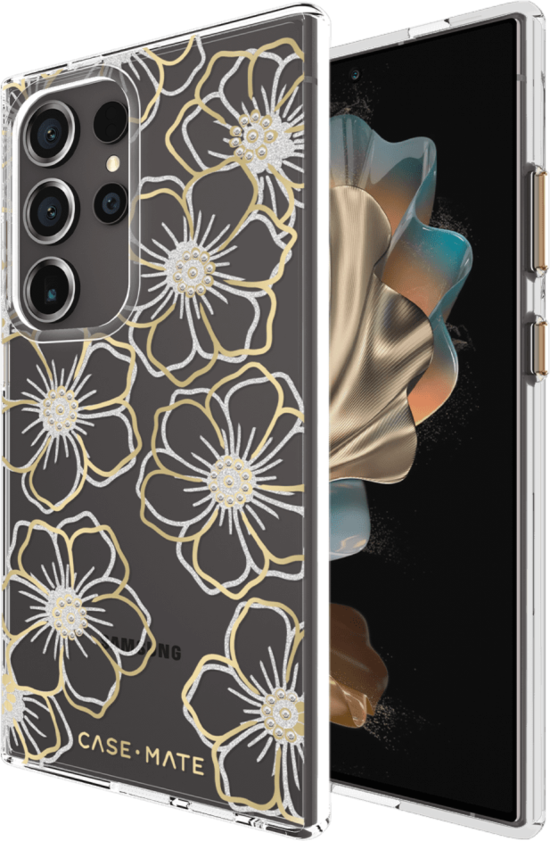 <p>The Case-Mate Floral Gems case features an eye-catching metallic foil floral design paired with recessed gemstones which beautifully compliments your device.</p>