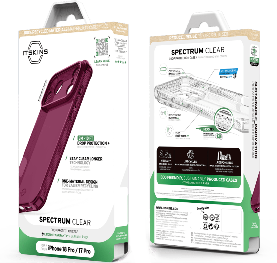 ITSKINS - Spectrum_R Clear Case Plum for iPhone 18 Pro/17 Pro