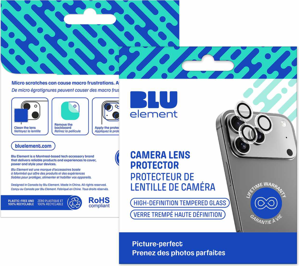 Blu Element - Invisible 1 by 1 Lens Protector for iPhone 18 Pro/18 Pro Max clear