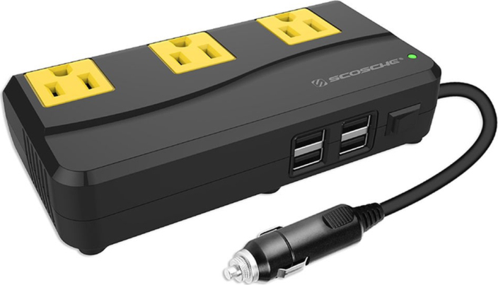 Inverseur de courant portable Scosche InVERT 200 W - Noir et jaune