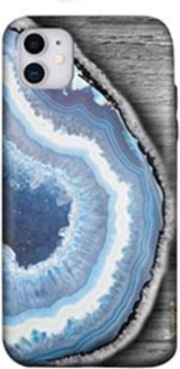 iPhone 11/XR Nutrisiti Eco Printed Back Case - Blue Ocean/Grey Wood Agate
