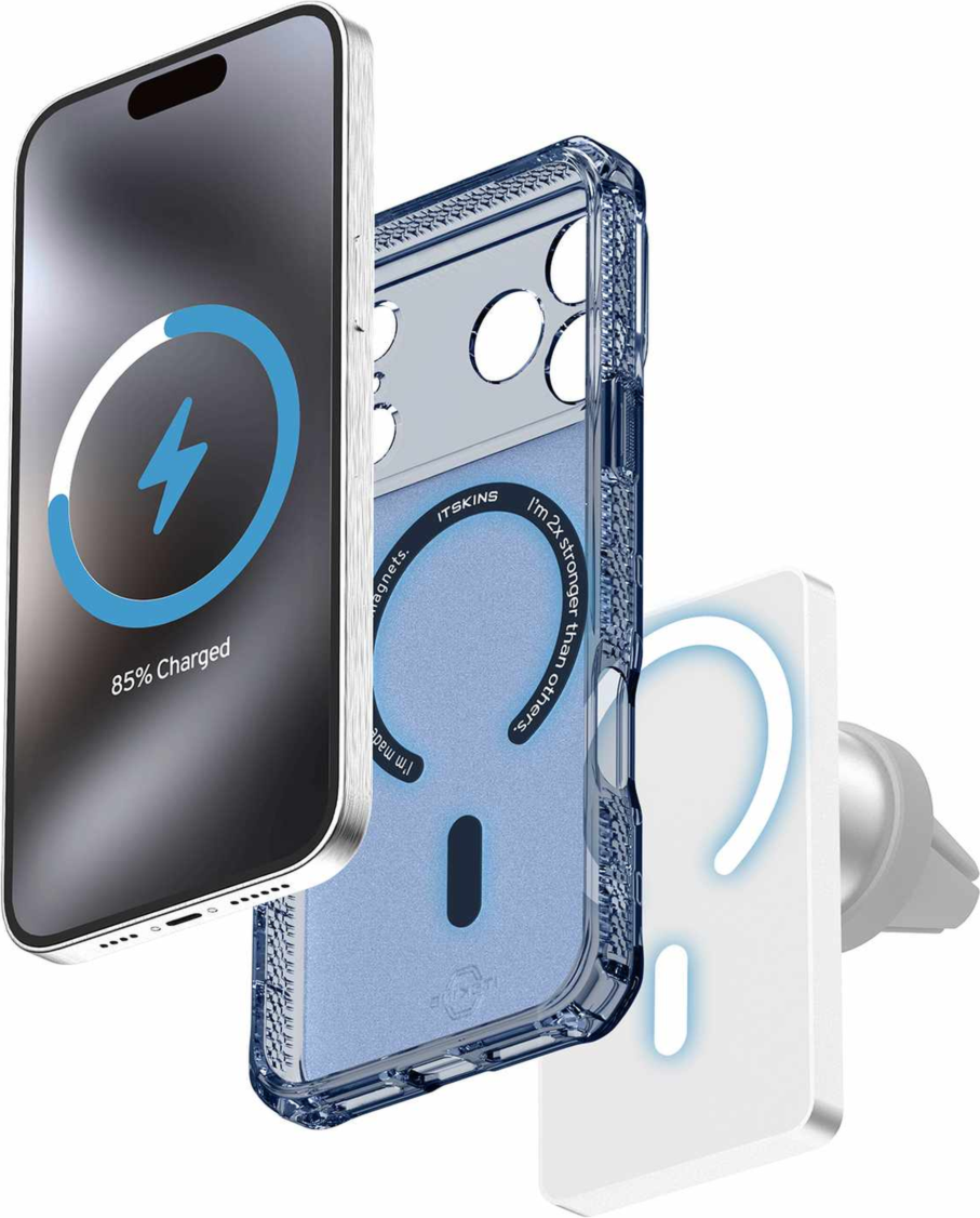 ITSKINS - Hybrid_R Vapor MagSafe Case for Apple iPhone 17 Pro - Navy Blue