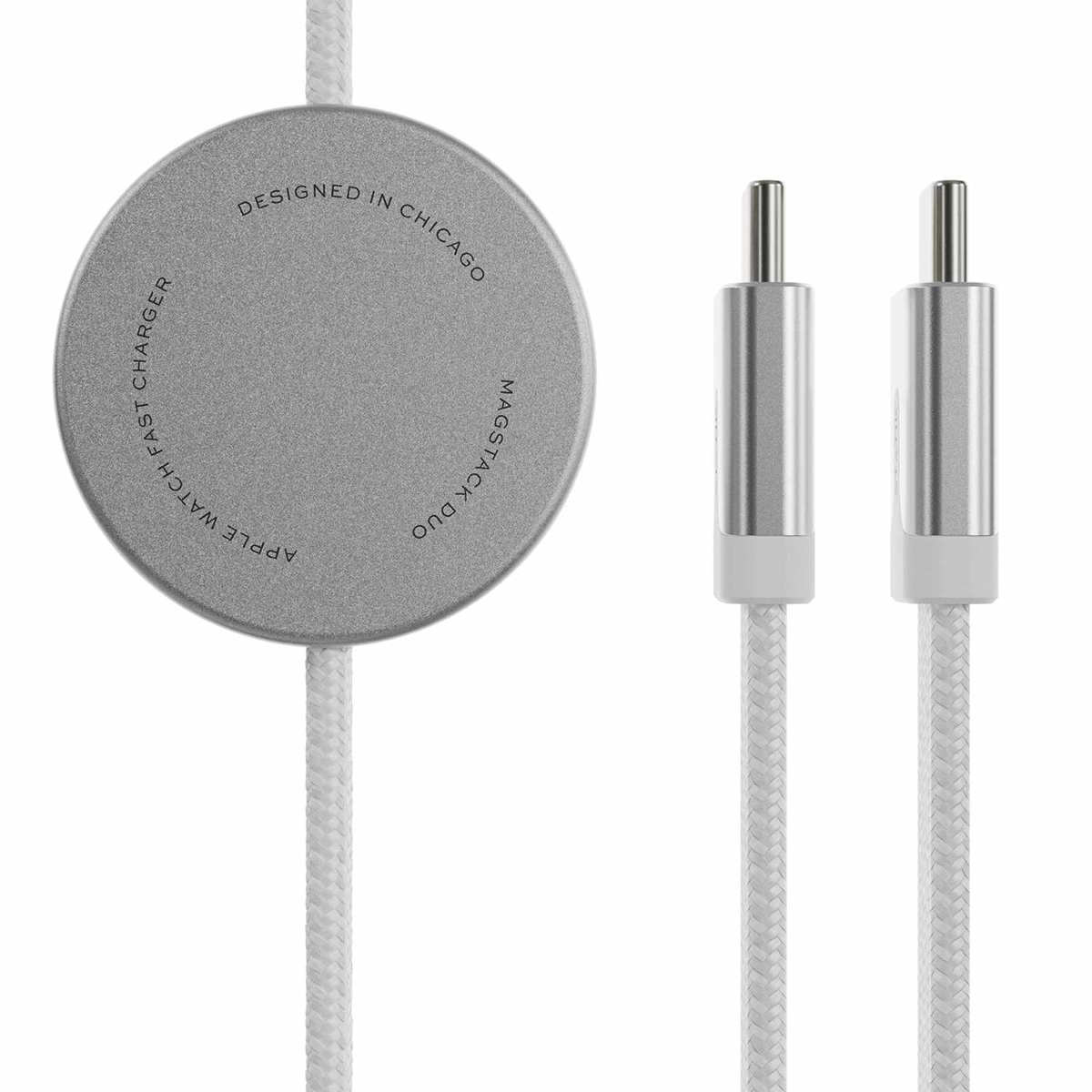 Statik PUP04973FTCCWHTCA Chargeur MagStack Duo Apple Watch et Câble de Charge/Sync USB-C 5 pieds Blanc