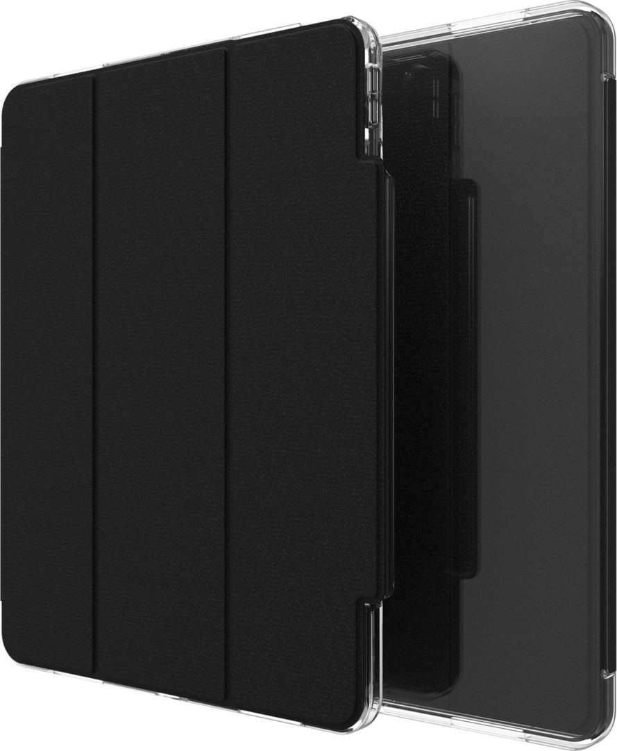 The ZAGG Crystal Palace Folio case for tablets provides 6.5ft of drop protection, featuring a built-in folio cover that protects the screen and converts into a stand.