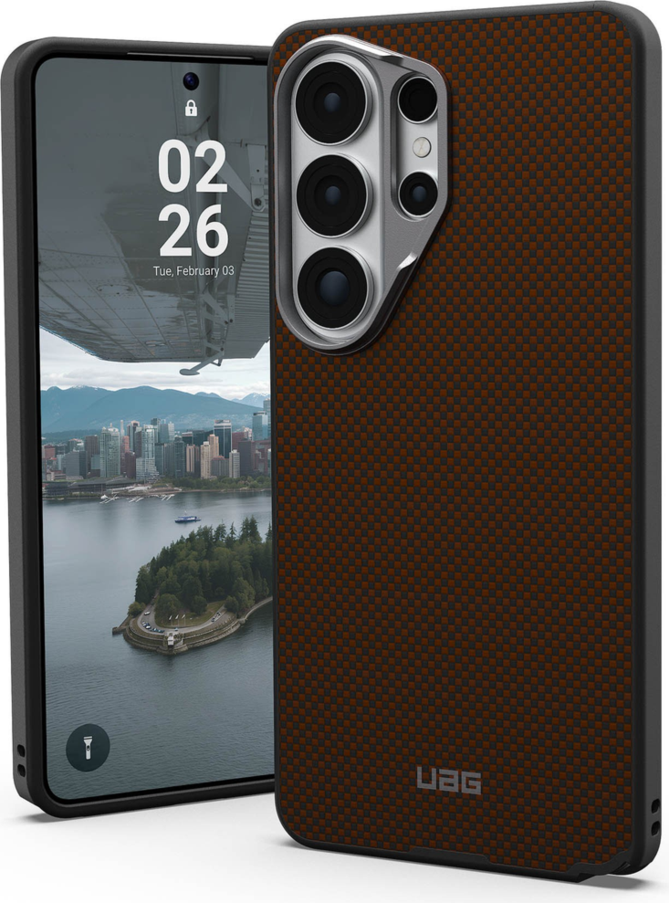 Samsung Galaxy S26 Ultra UAG Fibr Armr avec coque à aimant - Orange/Charbon