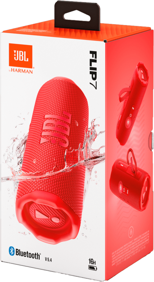 JBL - Flip 7 Waterproof Bluetooth Speaker - Red