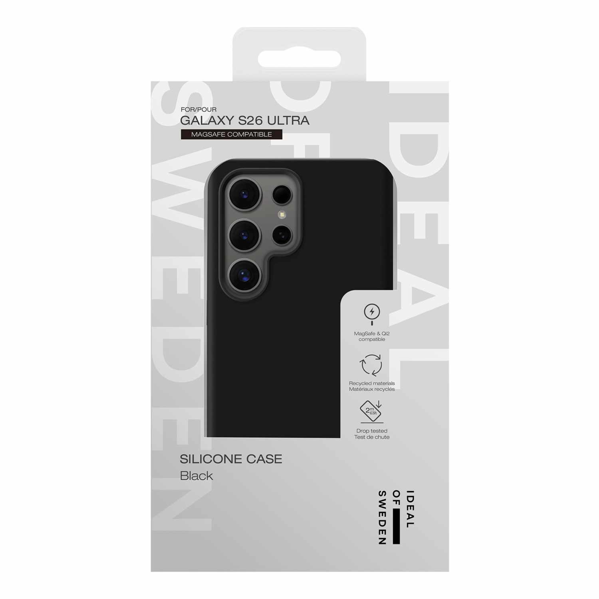 Ideal of Sweden IDSICMSS26U01 Étui en Silicone avec Magnets Noir pour Samsung Galaxy S26 Ultra