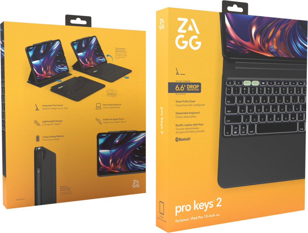 ZAGG Pro Keys 2 (without Trackpad) for iPad Pro 13in (2024) - Black