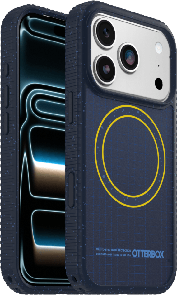 The OtterBox Sole Series features a grippy, high-ridge tread and unique ombré fabric back for secure style. It offers MagSafe compatibility and a removable lanyard loop.