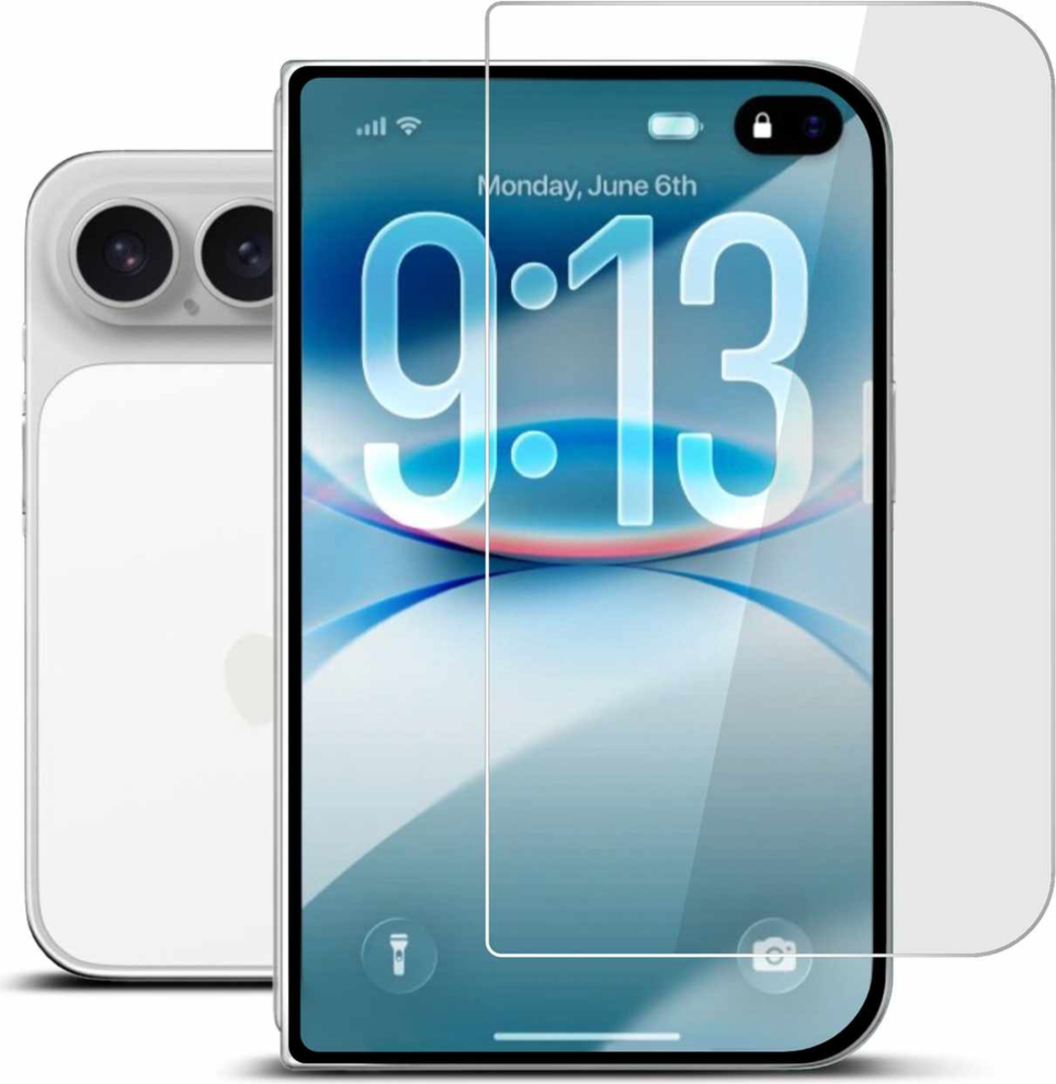 22 Cases - Tempered Glass Screen Protector (Outside Screen) for iPhone Duo clear