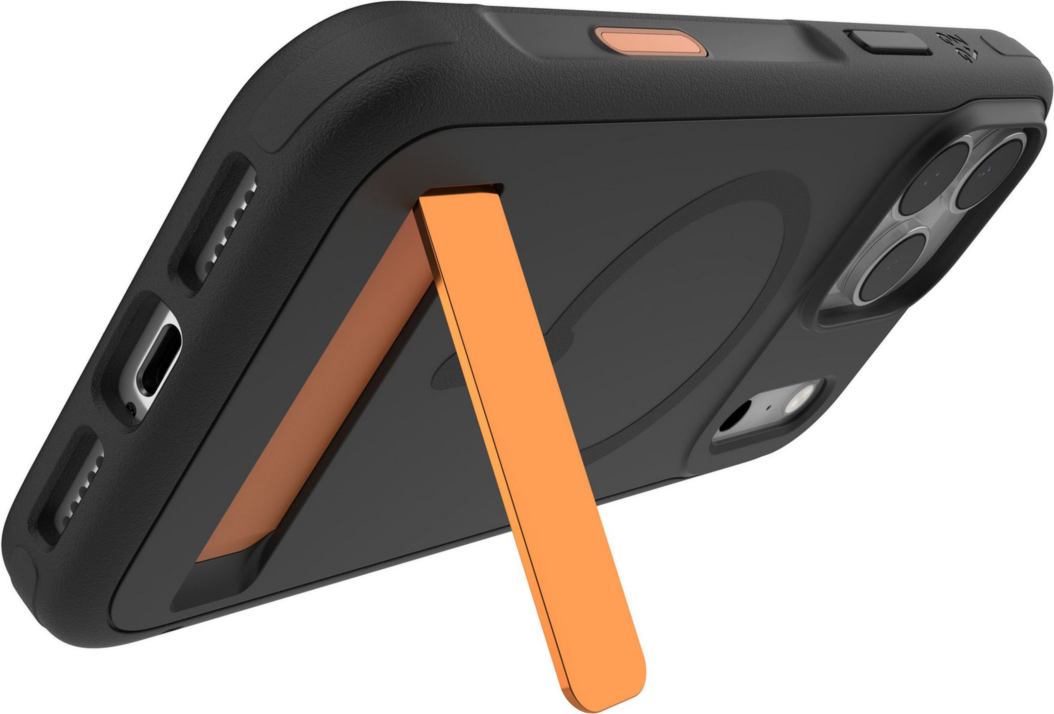 iPhone 17 Pro Max Étui ZAGG Graphene Sedona Snap avec support - Noir Flood/orange