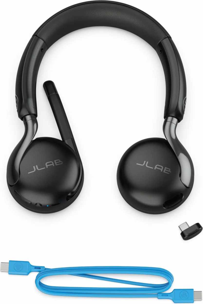 JLab - Casque audio Go Work Gen3 sans fil ou filaire, modèle circum-auriculaire - Noir