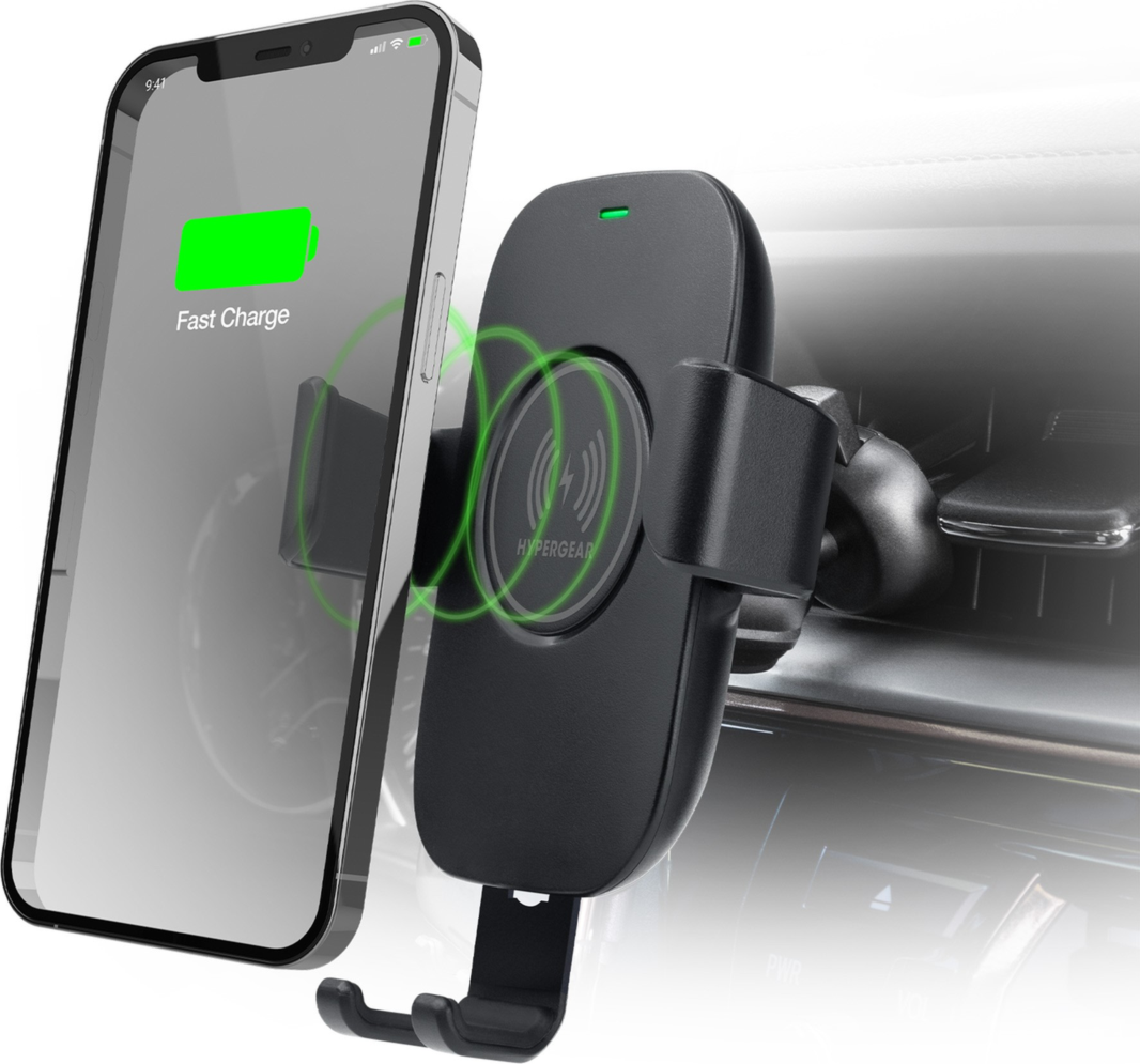 Support de charge rapide sans fil HyperGear Gravity 15W - Noir