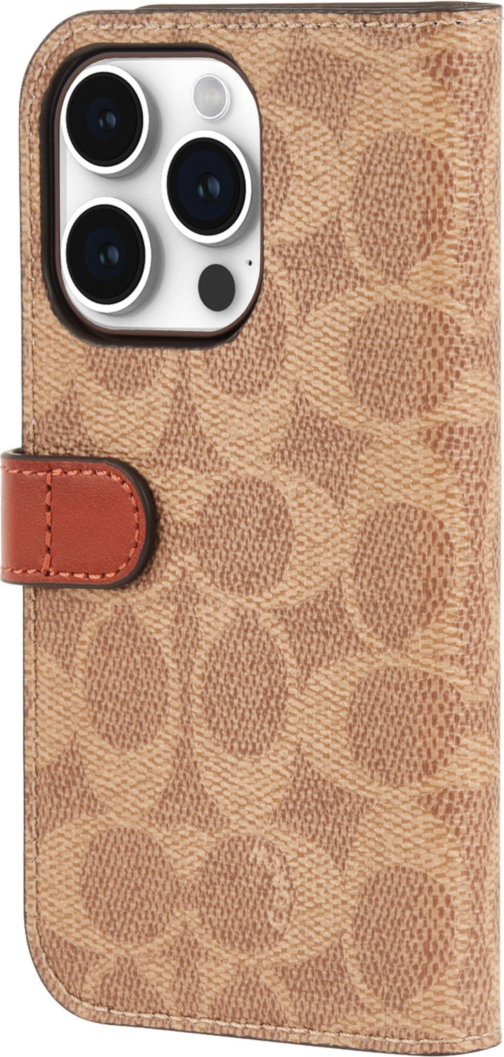 iPhone 15 Pro Coach Folio Signature C Case - Tan