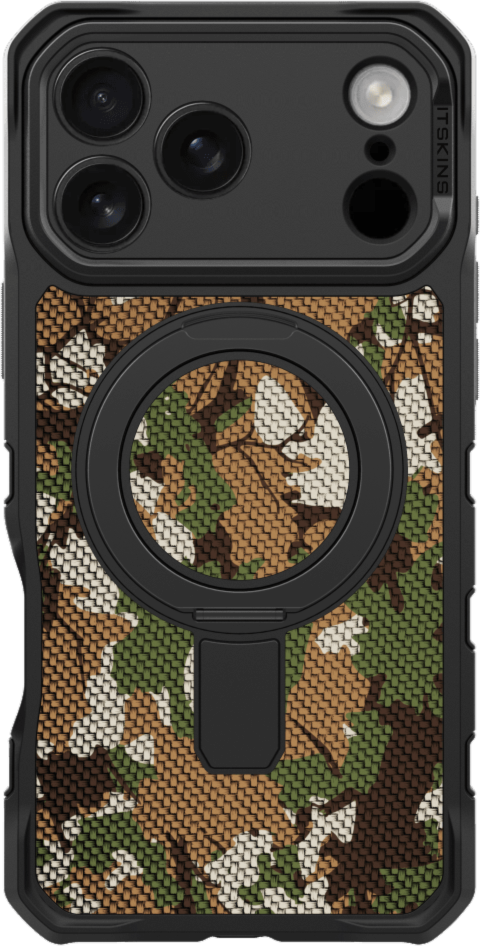 ITSKINS - Supreme_R Stand Nylon MagSafe Case for Apple iPhone 17 Pro - Camouflage Green