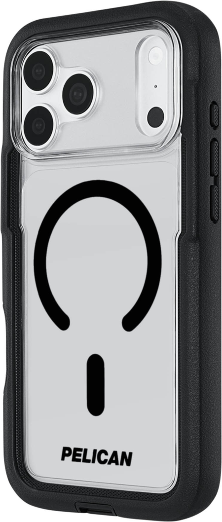 Pelican - Voyager MagSafe Case with Holster for Apple iPhone 18 Pro/17 Pro - Black and Clear
