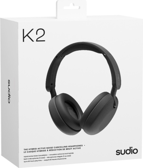 K2 Wireless Over-Ear Hybrid ANC Headphones - Black