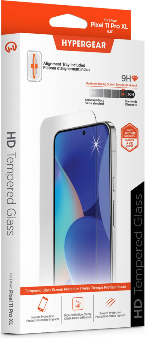 Google Pixel 11 Pro XL HyperGear Tempered Glass Screen Protector w/Dust-Free Install Tray