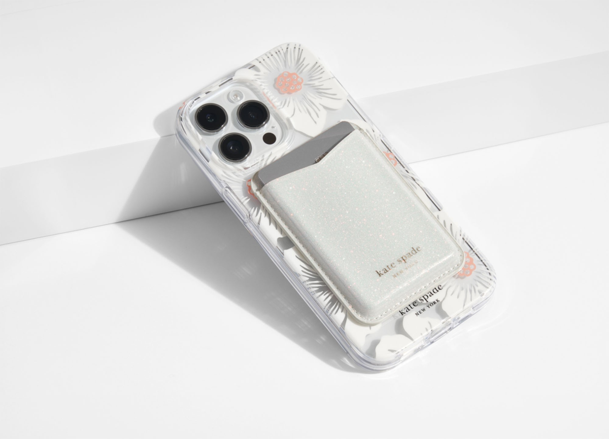 Kate Spade KS053070 Portefeuille Magnétique Compatible avec MagSafe Blanc Glitter