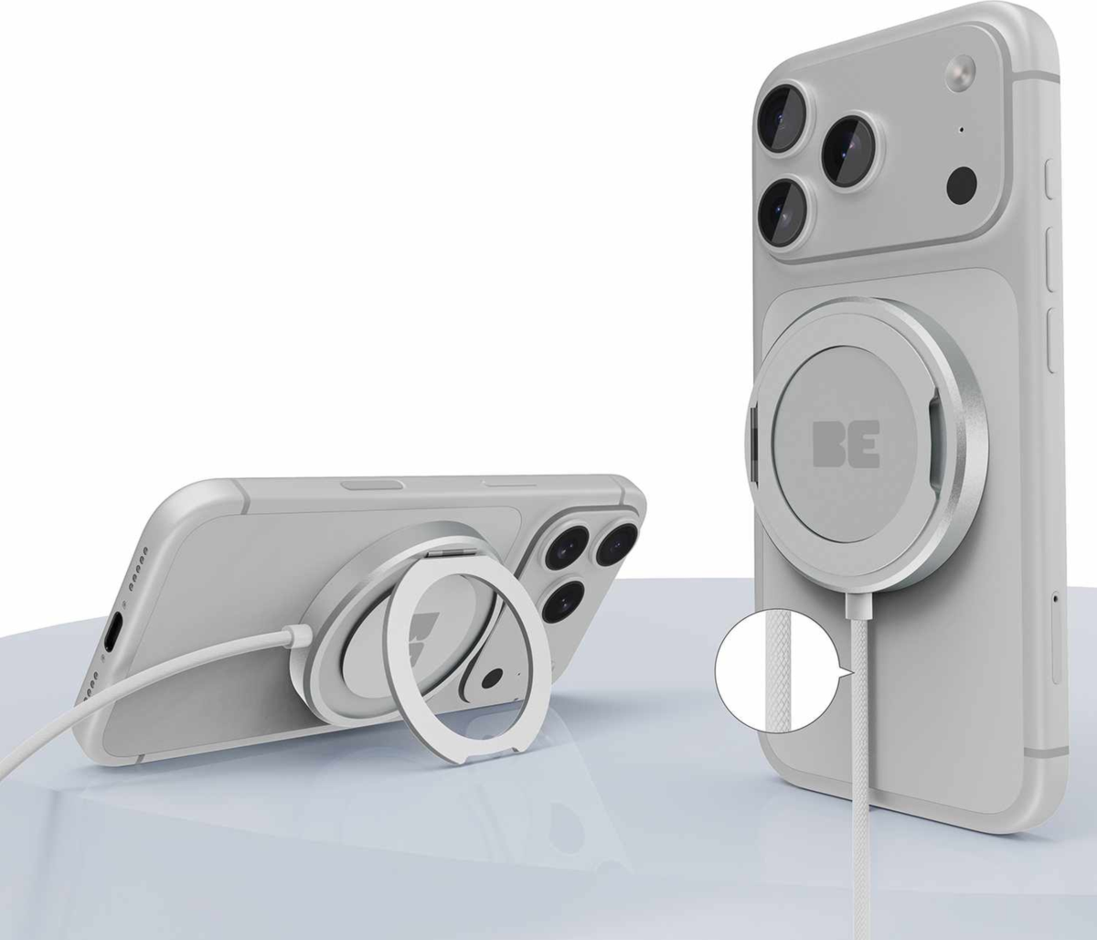 Blu Element - Chargeur sans fil PowerPuck25 avec support blanc
