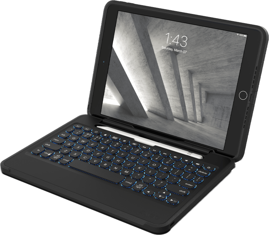 Tough protection meets ultimate versatility with the ZAGG Rugged Book with detachable wireless Bluetooth keyboard case.