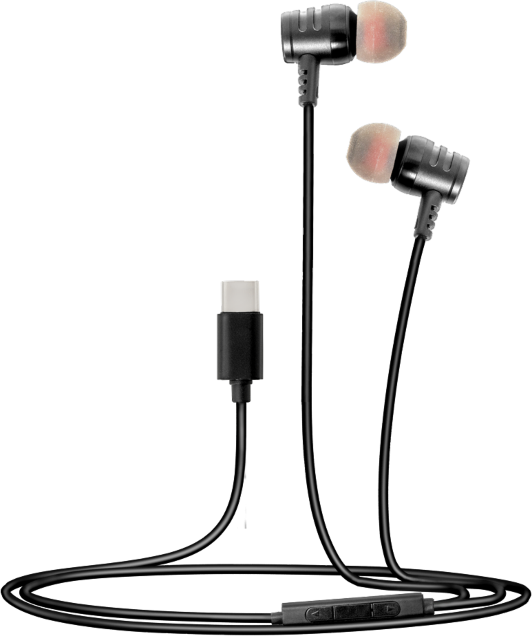 Helix In-Ear Wired Headphones for Type C Devices - Black