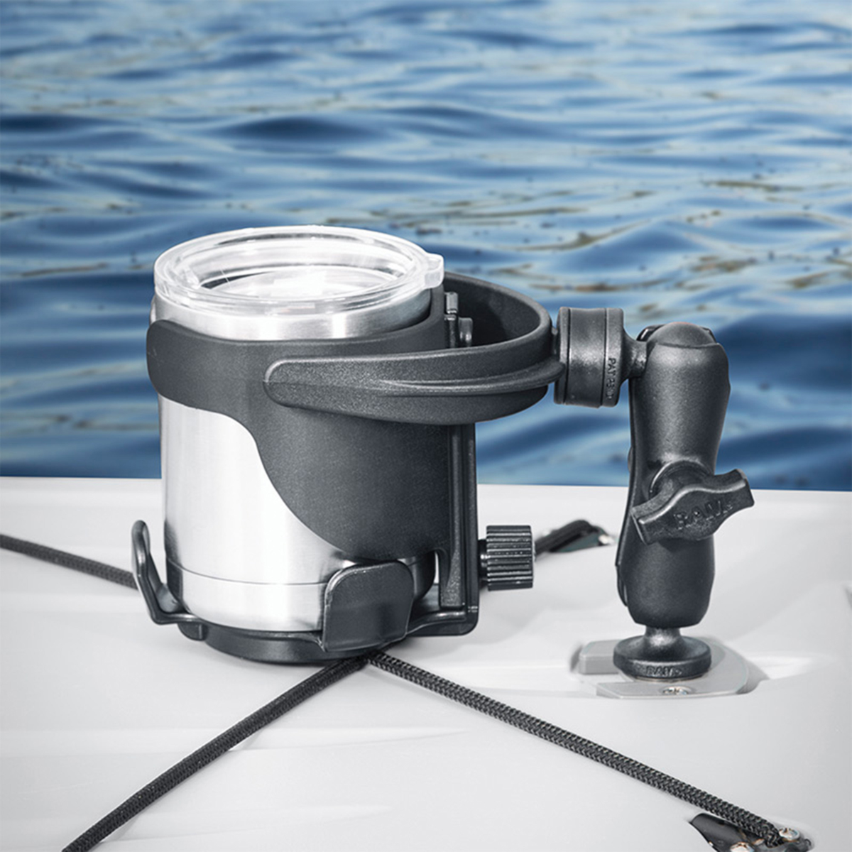Never leave a good drink behind. The RAM Level Cup XL 32oz drink holder with B-size 1” ball connects to any B-size RAM socket to give users a custom spot to holster their beverage. Great for many use cases.
