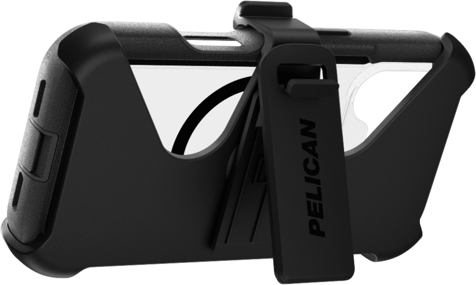 Pelican - Voyager MagSafe Case with Holster for Apple iPhone 17 Pro - Black and Clear